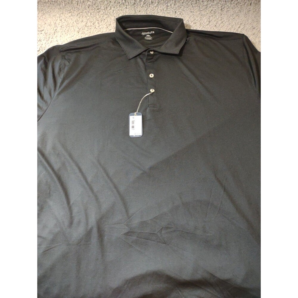 Nwt Johnnie-O Upf50 Polo Shirt Men’s 4XB Black Cotton Stretch Short Sleeve